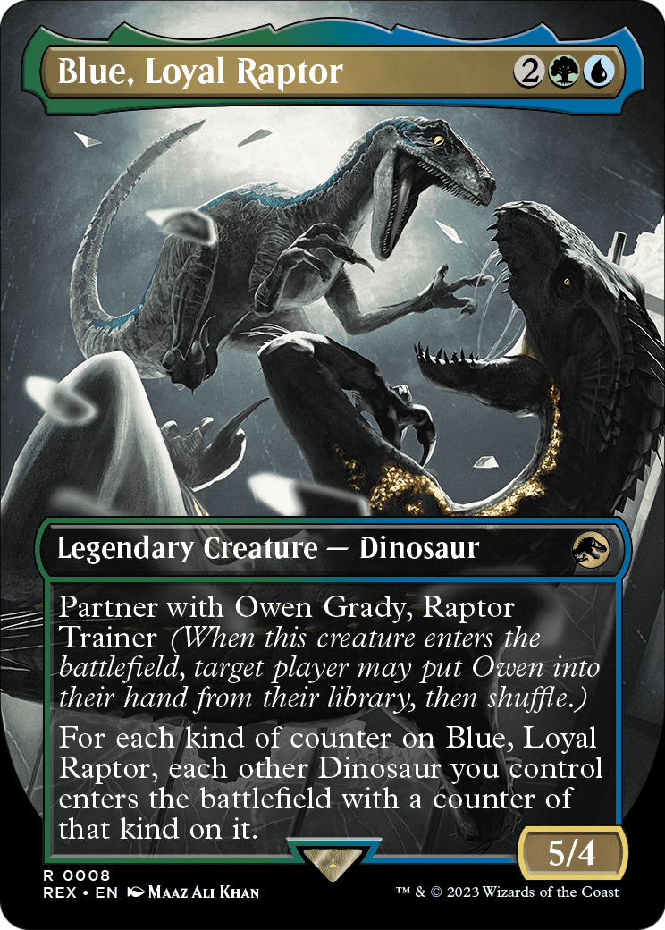 Blue, Loyal Raptor (Borderless) (REX-008) - Jurassic World Collection (Borderless)