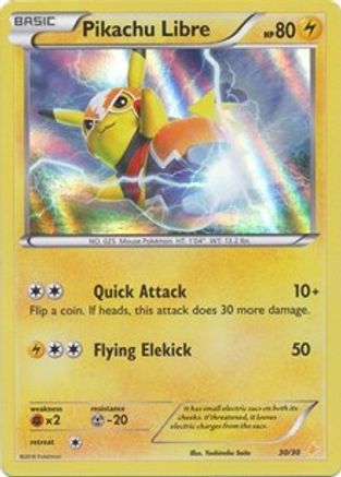Pikachu Libre (30 (30 - Holo) 030/30 - Holofoil XY Trainer Kit Pikachu Libre & Suicune - Common