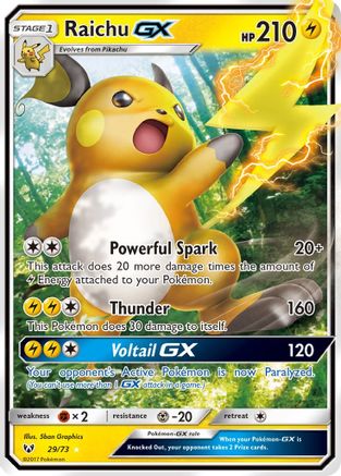 Raichu GX 029 - Holofoil Shining Legends - Ultra Rare