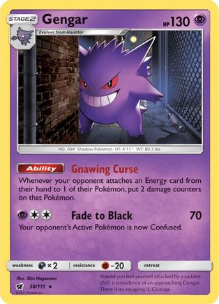 Gengar 038 - Reverse Holofoil SM Crimson Invasion - Holo Rare