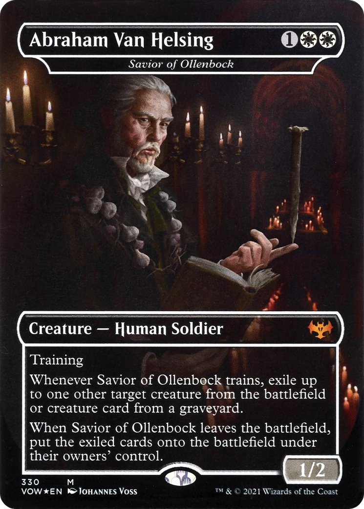 Abraham Van Helsing - Savior of Ollenbock (VOW-330) - Innistrad: Crimson Vow / Abraham Van Helsing (Borderless) Foil
