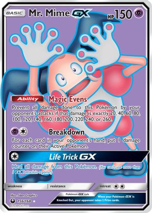 Mr. Mime GX (Full Art)/168 - Holofoil SM Celestial Storm - Ultra Rare