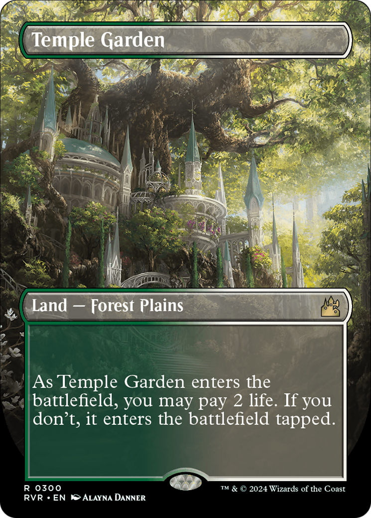 Temple Garden (Borderless) (RVR-300) - Ravnica Remastered Foil