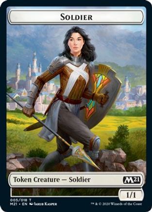 Soldier // Weird Double-sided Token (M21-005) - Core Set 2021 Foil