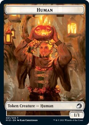 Human // Zombie (015) Double-Sided Token (MID-1 // 15) - Innistrad: Midnight Hunt Foil