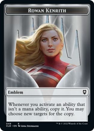 Emblem - Rowan Kenrith // Copy Double-sided Token (CLB-) - Commander Legends: Battle for Baldur's Gate