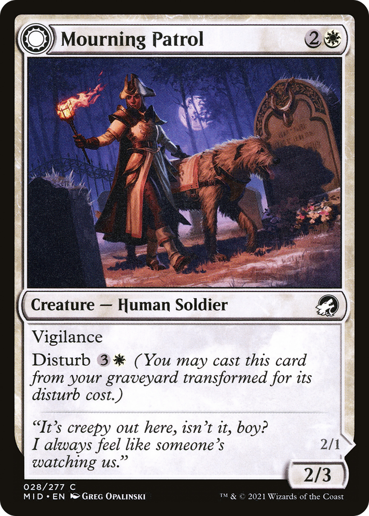 Mourning Patrol (MID-028) - Innistrad: Midnight Hunt: (Double Faced Transform) Foil