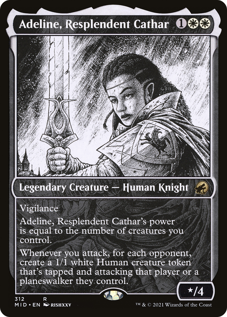 Adeline, Resplendent Cathar (Showcase) (MID-312) - Innistrad: Midnight Hunt: (Showcase) Foil