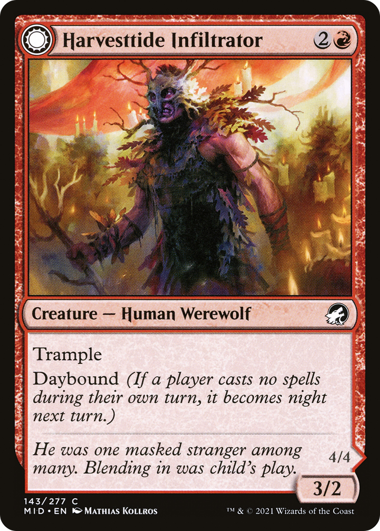 Harvesttide Infiltrator (MID-143) - Innistrad: Midnight Hunt: (Double Faced Transform)