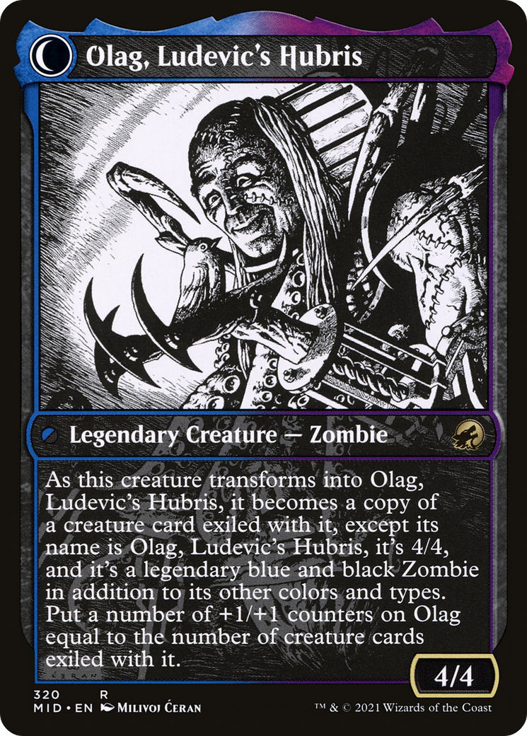 Ludevic, Necrogenius (Showcase) (MID-320) - Innistrad: Midnight Hunt: (Showcase, Double Faced Transform)