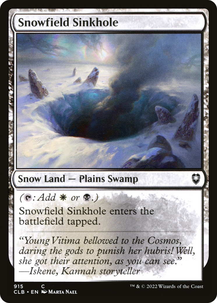 Snowfield Sinkhole (CLB-915) - Commander Legends: Battle for Baldur's Gate: (snow)