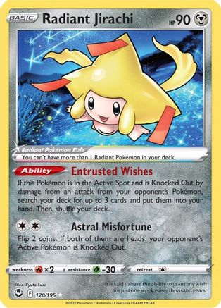 Radiant Jirachi 120 - Holofoil SWSH12 Silver Tempest - Radiant Rare