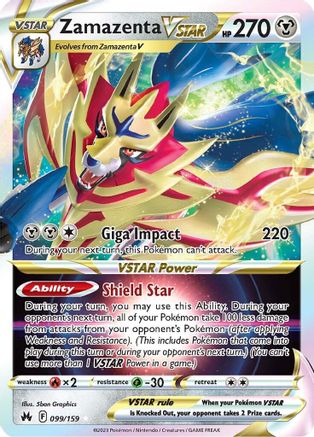Zamazenta VSTAR 099 - Holofoil SWSH Crown Zenith - Ultra Rare