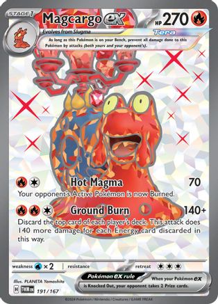 Magcargo ex 191/167 - Holofoil SV06 Twilight Masquerade - Ultra Rare