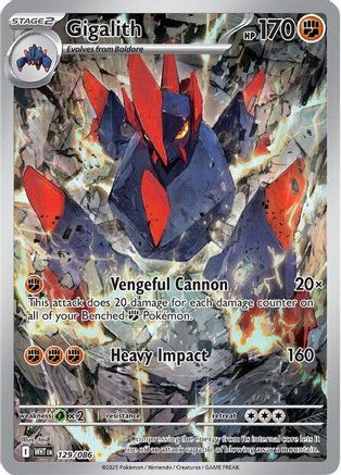 Gigalith 129/086 - Holofoil SV White Flare - Illustration Rare