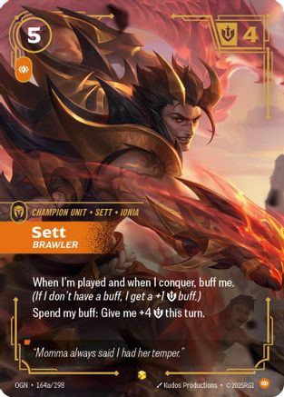 Sett - Brawler (Alternate Art) (164a/298) - Origins Foil