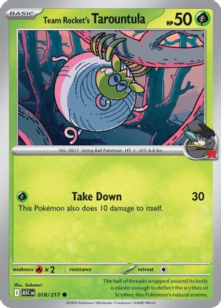 Team Rocket's Tarountula 018/217 - Reverse Holofoil ME Ascended Heroes - Common