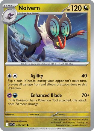 Noivern 157/217 - Reverse Holofoil ME Ascended Heroes - Uncommon