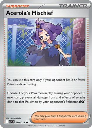 Acerola's Mischief 180/217 - Reverse Holofoil ME Ascended Heroes - Uncommon
