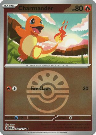 Charmander (Friend Ball) 020/217 - Reverse Holofoil ME Ascended Heroes - Common