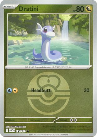 Dratini (Love Ball) 150/217 - Reverse Holofoil ME Ascended Heroes - Common