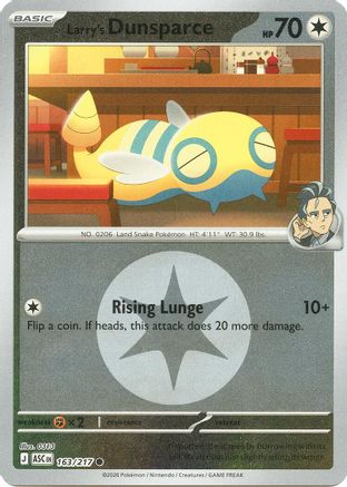 Larry's Dunsparce (Energy Symbol Pattern) 163/217 - Reverse Holofoil ME Ascended Heroes - Common