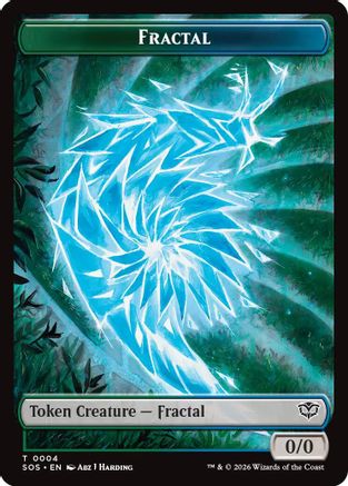 Fractal (0004) // Spirit (0010) Double-Sided Token (SOS-4 // 10) - Secrets of Strixhaven Foil