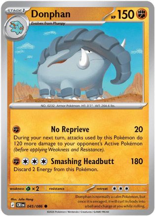 Donphan 045/086 - Reverse Holofoil ME04 Chaos Rising - Common