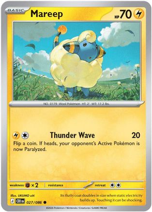 Mareep 027/086 - Reverse Holofoil ME04 Chaos Rising - Common