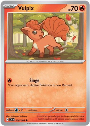 Vulpix 008/086 - Reverse Holofoil ME04 Chaos Rising - Common