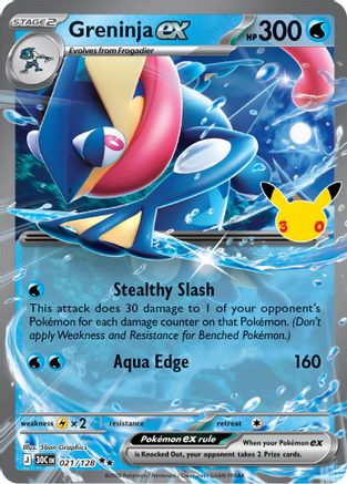 Greninja ex 021/128/128 - Holofoil ME 30th Celebration - Double Rare