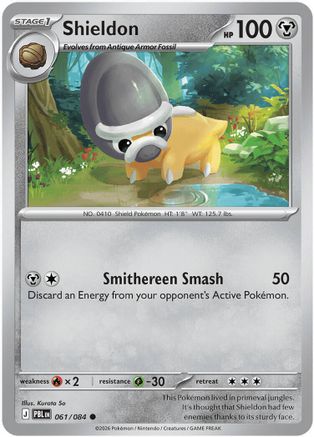 Shieldon 061/084 - Reverse Holofoil ME05 Pitch Black - Common