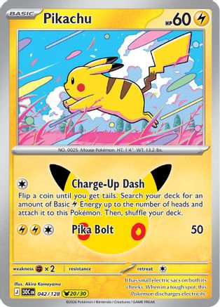 Pikachu 042/128/128 - Holofoil ME 30th Celebration - Pikachu Rare