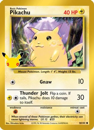 Pikachu 058/102 - Holofoil ME 30th Celebration Classic Collection - Classic Collection