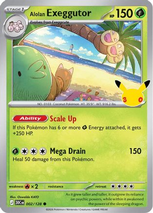 Alolan Exeggutor 002/128/128 - Holofoil ME 30th Celebration - Common