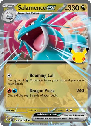 Salamence ex 109/128/128 - Holofoil ME 30th Celebration - Double Rare