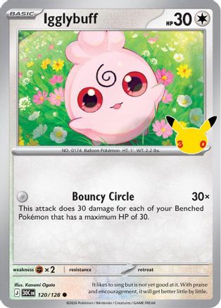 Igglybuff 120/128/128 - Holofoil ME 30th Celebration - Common