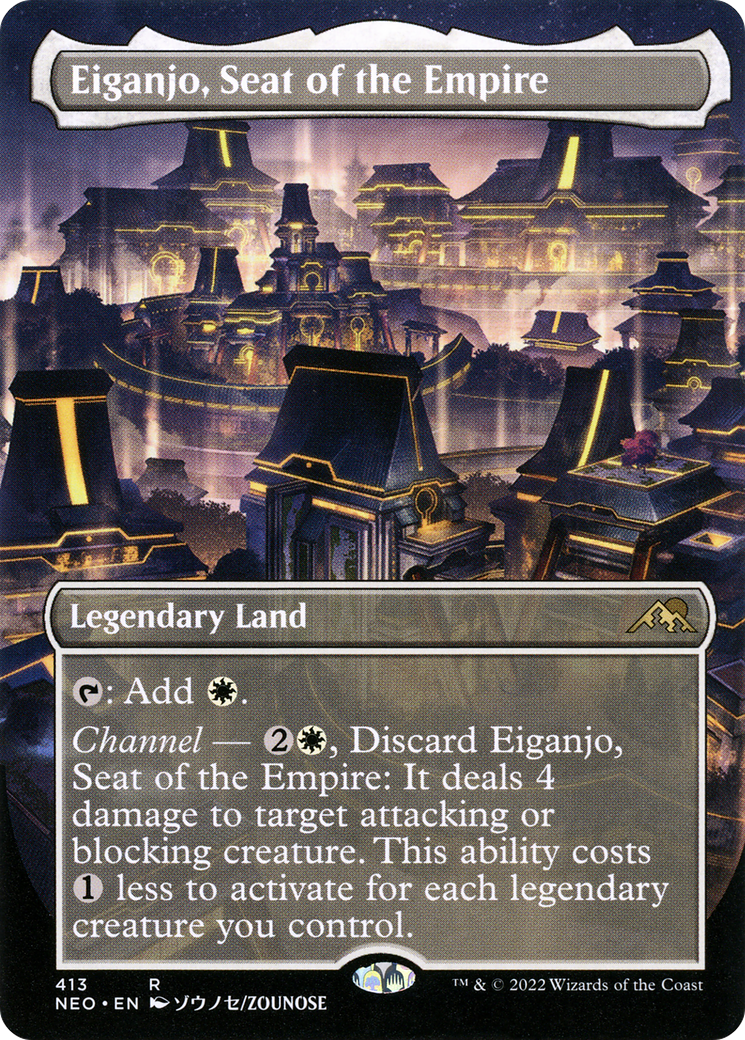 Eiganjo, Seat of the Empire (Borderless) (NEO-413) - Kamigawa: Neon Dynasty Foil