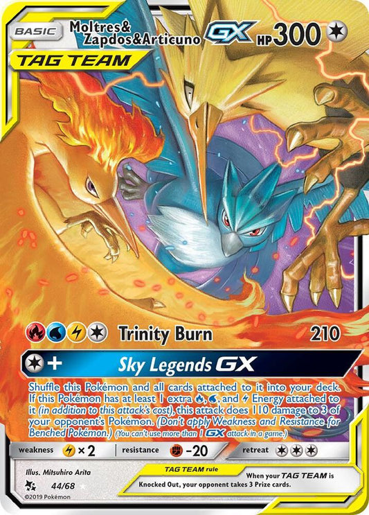 Moltres & Zapdos & Articuno GX (Full Art) - Hidden Fates (HIF)