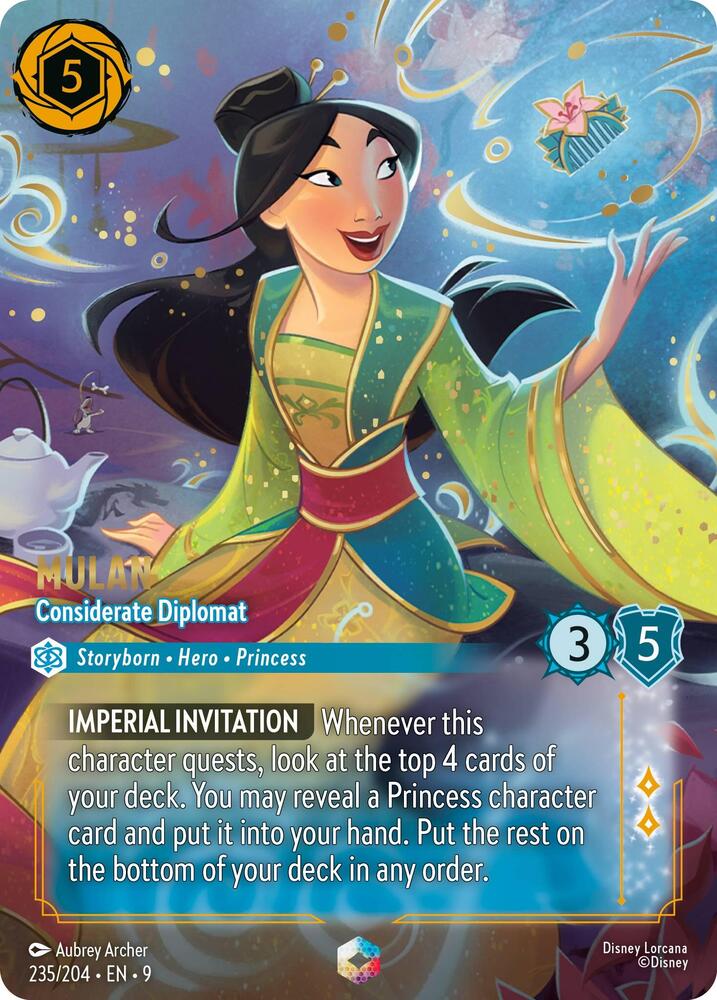 enchanted lorcana cards Mulan - Considerate Diplomat (Enchanted)