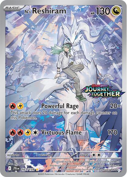 N's Reshiram - 167/159 (Journey Together Stamped) - Miscellaneous Cards & Products (MCAP)