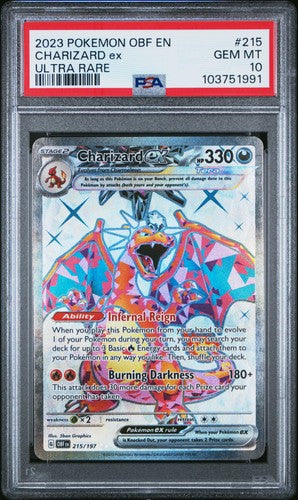 2023 POKEMON OBF EN-OBSIDIAN FLAMES ULTRA RARE #215 CHARIZARD EX PSA 10