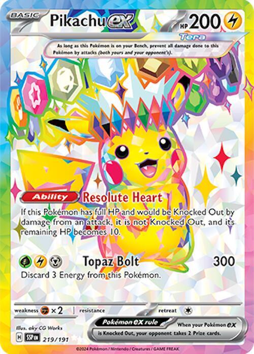 Pikachu ex - 219/191 - SV08: Surging Sparks (SSP)