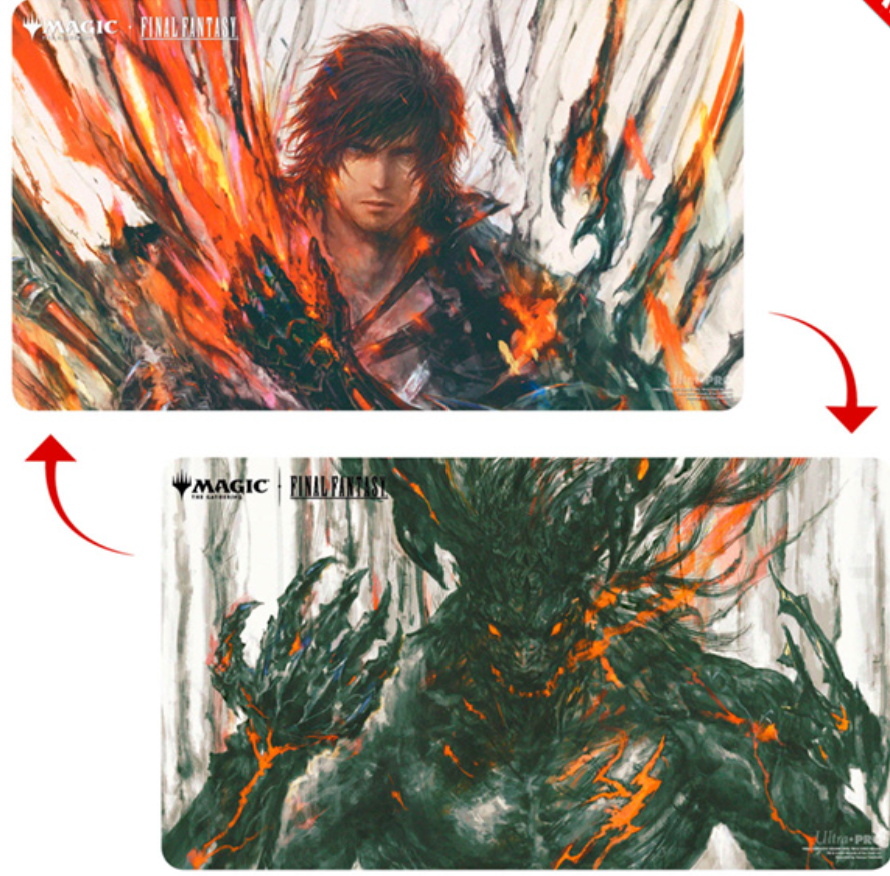 Playmat: MTG Double Sided- Final Fantasy- Clive, Ifrit's Dominant (Borderless)