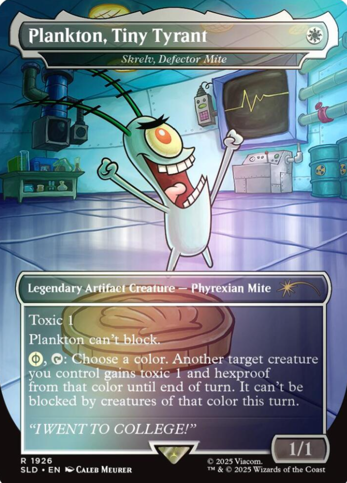Plankton, Tiny Tyrant - Skrelv, Defector Mite (Rainbow Foil) - Secret Lair Drop Series (SLD)