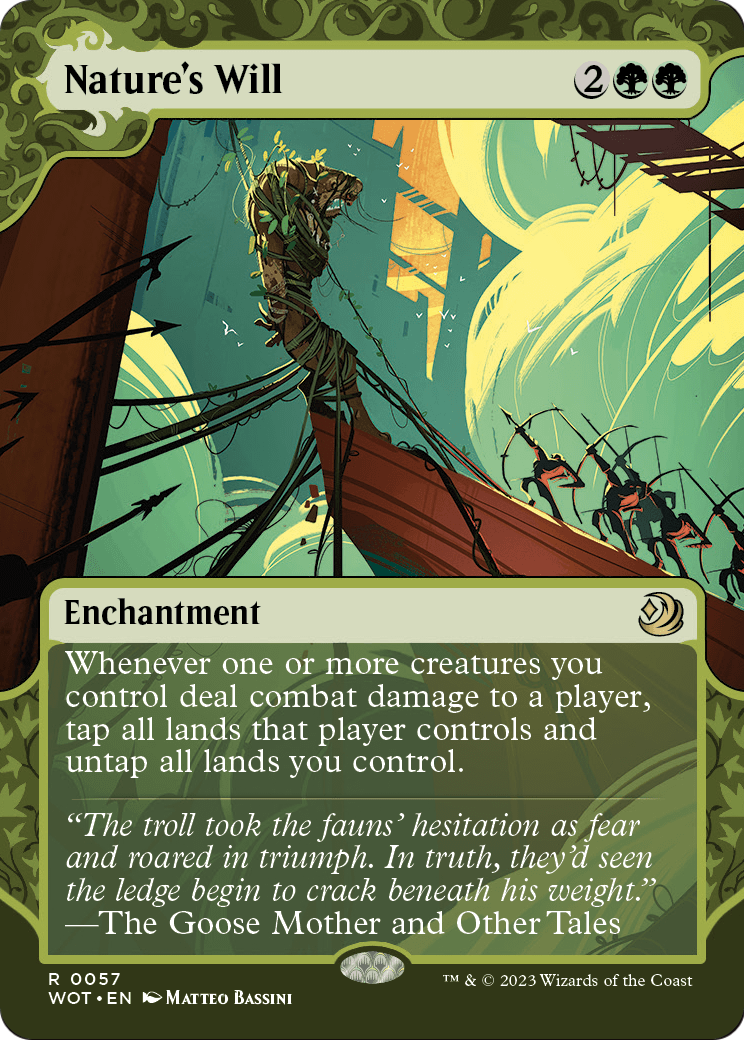 Nature's Will (WOT-057) - Wilds of Eldraine: Enchanting Tales: (Showcase) (Borderless) Foil