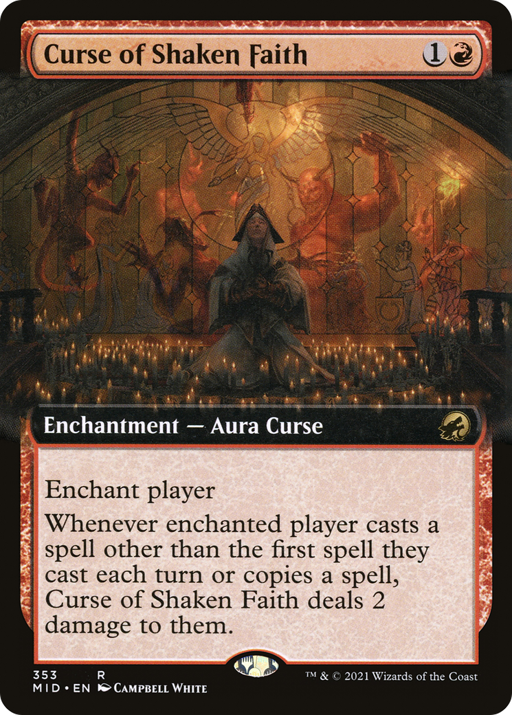 Curse of Shaken Faith (Extended Art) (MID-353) - Innistrad: Midnight Hunt: (Extended Art) Foil
