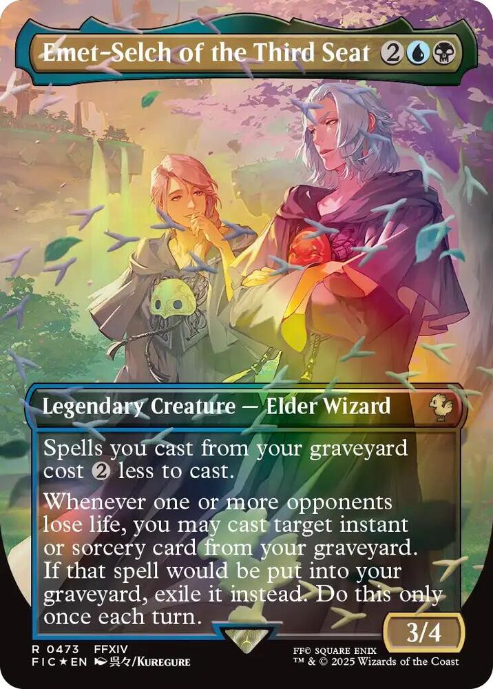 Emet-Selch of the Third Seat (Borderless) (Chocobo Track Foil) - Commander: FINAL FANTASY (FIC)