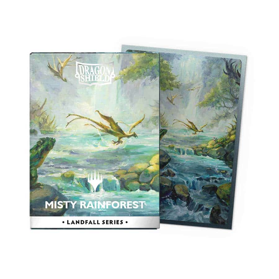 DRAGON SHIELD: MAGIC THE GATHERING: LANDFALL SERIES: MATTE DUAL ART (STANDARD SIZE LICENSED SLEEVES): MISTY RAINFOREST (100CT)