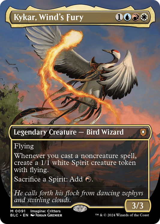 Kykar, Wind's Fury (Borderless) (BLC-091) - Bloomburrow Commander